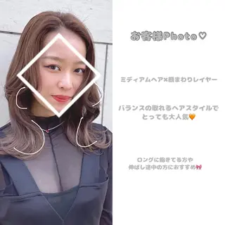 ミディアム カラー ボブヘアカット Rikapi❤️のヘアスタイル