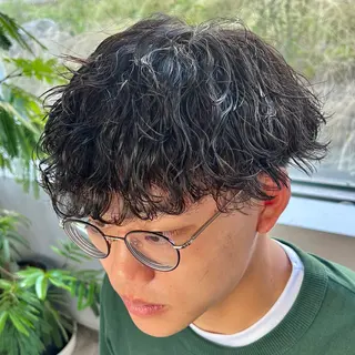 ショート パーマ メンズ メンズパーマ/波巻き 新潟/万代/夏芽🎀のヘアスタイル