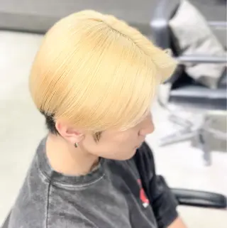 カラー メンズ 艶髪ハイトーン/ ブロンド/Nagiのヘアスタイル