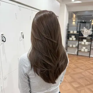 ロング カラー ヘアアレンジ キヨミ 韓国レイヤーカットのヘアスタイル