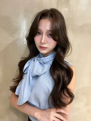 ロング カラー 韓国×ワンホン 艶カラー/ハヅキ🎀のヘアスタイル
