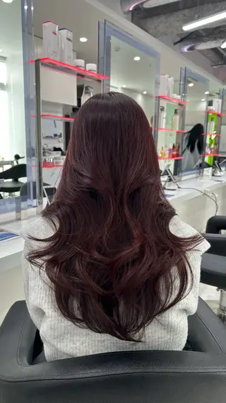 ロング カラー 【ﾐﾆﾓSALE】透 ける艶髪♡ストレートのヘアスタイル