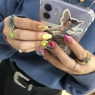 ロング カラー ヘアアレンジ キッズ ネイル マツエク・マツパ 福田 加奈のネイルデザイン