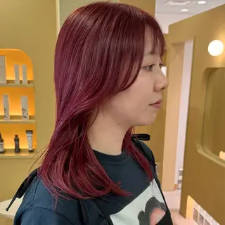 ミディアム カラー ホンマル　モトキ /ボブ/暖色🍊のヘアスタイル