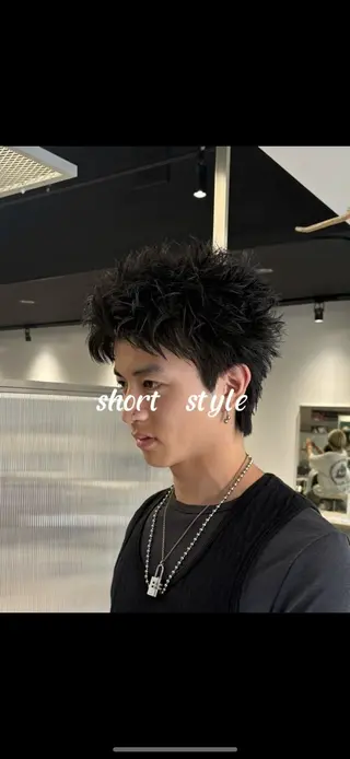 ショート メンズ シャドウパーマ/ ルーズパーマ/メンズのヘアスタイル