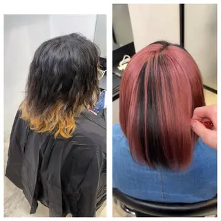 ショート け んブリーチ縮毛矯正のヘアスタイル