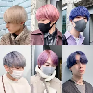 ショート カラー ヘアアレンジ メンズ 韓国ヘア特化💍 tiam💍ブリーチのヘアスタイル