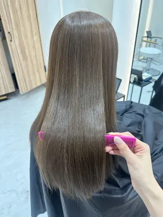 セミロング カラー 韓国ヘア顔周りカット 艶髪ベージュtamaのヘアスタイル