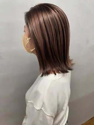 ミディアム カラー 女性リピ90%🍨 🩷佐藤みずきのヘアスタイル