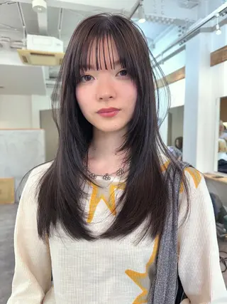 ロング カラー ヘアアレンジ 丸山渉/パーマ エフェクトブリーチのヘアスタイル