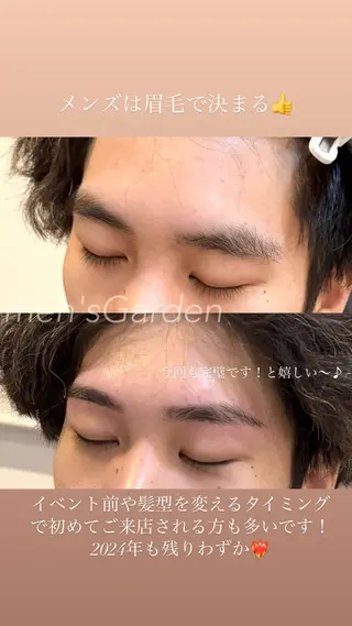 メンズ アイブロウ メンズガーデン yuriのネイルデザイン