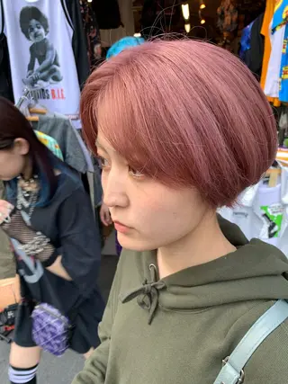 ショート カラー ピンクベージュ/新潟 万代/高橋桃葉🍑のヘアスタイル