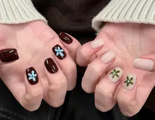 ネイル By moonネイル 🌷ワンホン/韓国風のネイルデザイン