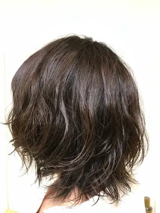 ミディアム カラー パーマ 横田 尚登のヘアスタイル