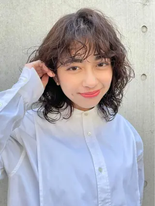 ミディアム パーマ 銀座No.1髪質改善 縮毛矯正/本木のヘアスタイル