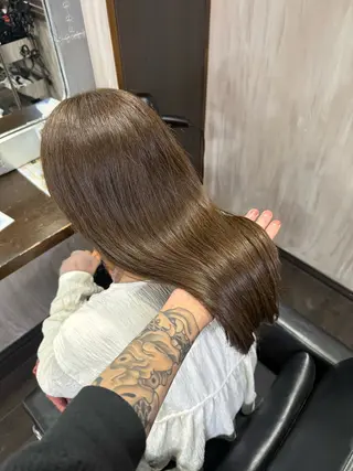 セミロング カラー メンズカット/パーマ 艶カラーTAIGA︎のヘアスタイル