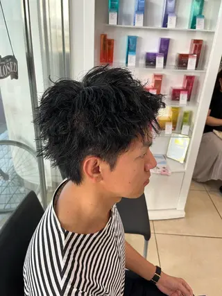 ショート パーマ メンズ 韓国風メンズ/毛流れ ヘアなら須田龍世のヘアスタイル