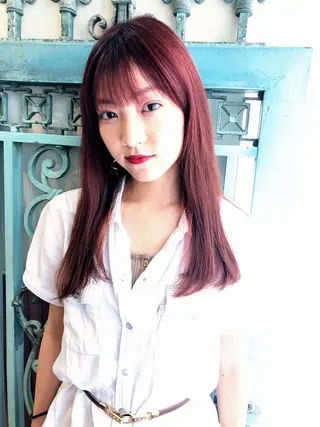 セミロング カラー パーマ ヘアアレンジ 表参道Lise おおいしおりのヘアスタイル