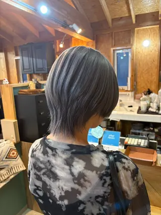 カラー まろみ暖色×ボブ ×chia🕯のヘアスタイル