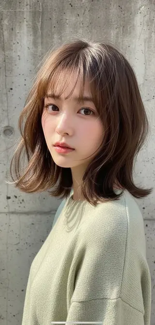 ミディアム パーマ カラー さく/髪質改善× 縮毛矯正/町田のヘアスタイル