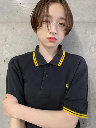 ショート カラー ボブパーマコテ巻き風 パーマNo1深江秀平のヘアスタイル