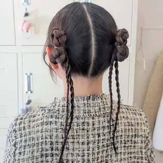 ロング ヘアアレンジ 彩桜/艶カラー/小顔 に見せるカット✂のヘアスタイル