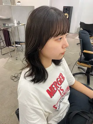 ミディアム 顔周りカット/透明感 カラー/rioのヘアスタイル