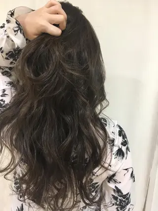 セミロング カラー ヘアアレンジ きむえり/髪質改善 /セット/カラーのヘアスタイル