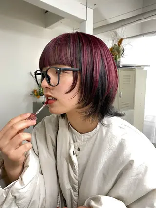 ショート カラー ヘアアレンジ ブリーチモデル/ カットモデル/Riaのヘアスタイル