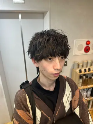 パーマ メンズ メンズカット/ フェザーパーマ/げんのヘアスタイル