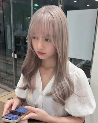 ロング カラー ケアブリーチ 坪井佑樹のヘアスタイル