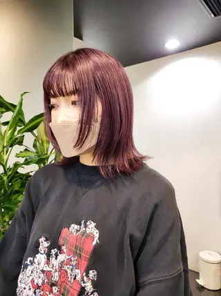 ミディアム カラー ブリーチなしWカラー 暖色カラー/mayuのヘアスタイル