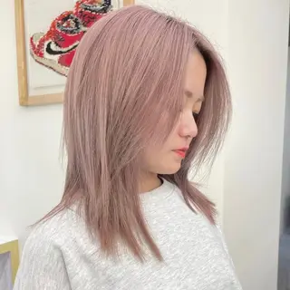 セミロング カラー ヘアアレンジ maoブリーチ無し 似合わせカラーのヘアスタイル