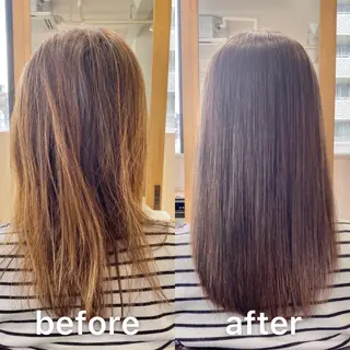 ミディアム カラー パーマ KIZU 髪質改善 オカルト怪談のヘアスタイル