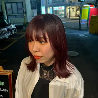 ミディアム 🎀ハイトーン/ 艶カラー/夕月🎀のヘアスタイル