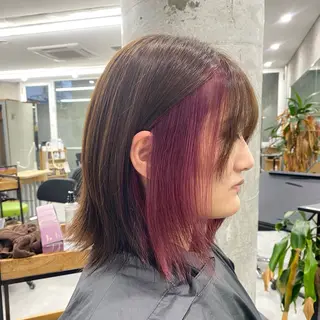 ミディアム カラー Welring hair salon所属・Runa/大人 かわいいハイトーンのヘアスタイル