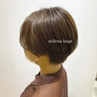 ショート カラー ハル🌸柔色/ ブリーチなし/艶髪のヘアスタイル