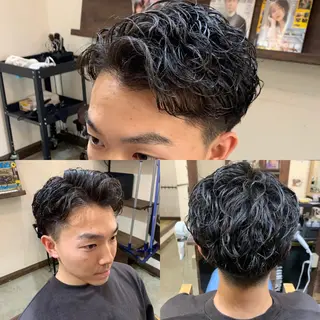 ショート カラー パーマ メンズ 池田達也anyhow /副店長のヘアスタイル