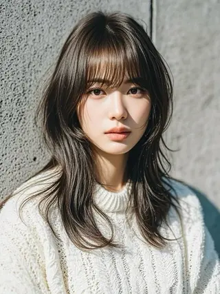セミロング ウルフカット 811 大阪梅田 ウルフのヘアスタイル