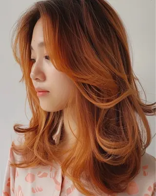 セミロング カラー 海希/韓国風ヘア /ブリーチ透明カラーのヘアスタイル