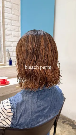 ミディアム パーマ 透明感カラー/パーマ 🌀アオノのヘアスタイル