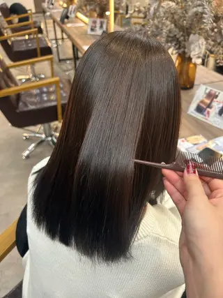 セミロング カラー 赤みなしカラー🍐/ 艶髪✨/ririkaのヘアスタイル