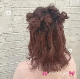 セミロング ヘアアレンジ 💗モテガーリー💗 rumi♡のヘアスタイル