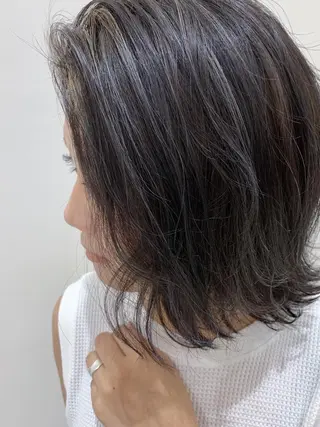 ミディアム カラー 小島 脩のヘアスタイル