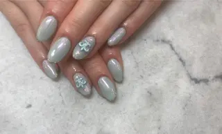 ネイル ネイルリボン 受付スタッフのネイルデザイン