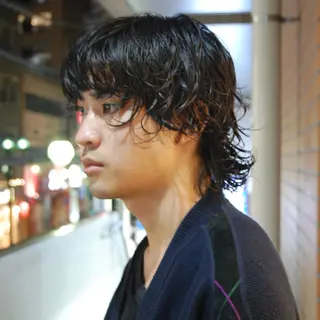 ショート カラー パーマ メンズ かんたまる💭レイヤ ー/ニュアンスパーマのヘアスタイル