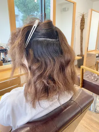 ミディアム パーマ KIZU 髪質改善 オカルト怪談のヘアスタイル