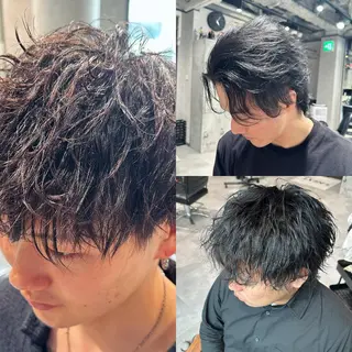 ミディアム パーマ ヘアアレンジ メンズ NEXT NEO所属・メンズヘア静岡 ✂︎Ryuheiのヘアスタイル