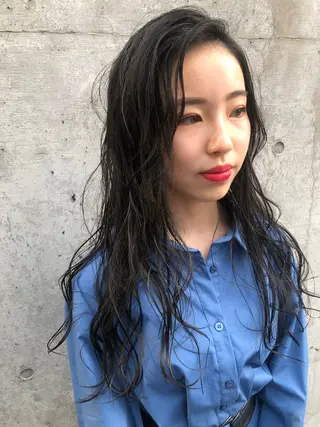 ロング カラー イメチェン美容師⭕️ 富永健太のヘアスタイル