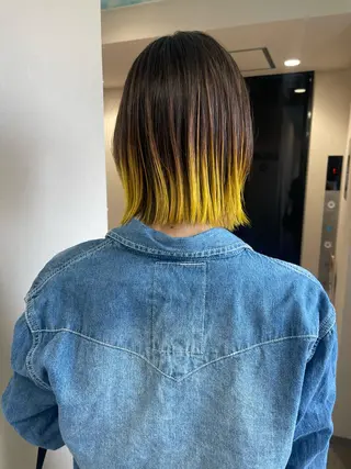 ミディアム カラー アイブロウ 松井那津子 /ハイライトブリーチのヘアスタイル